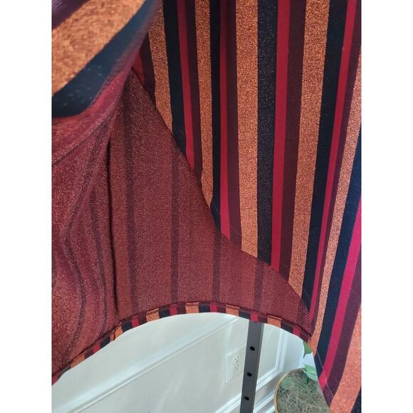 Zara Trafaluc Women's Multicolor Striped Polyester Wrap Knee Length Skirt Size S - Picture 5 of 11